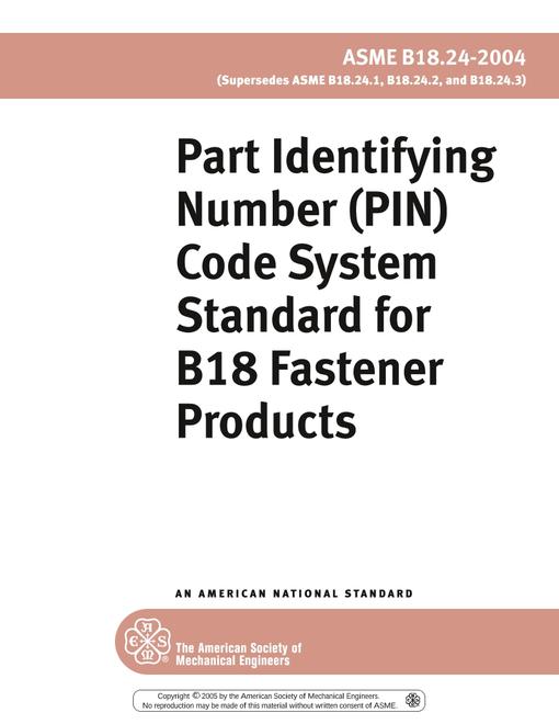 ASME B18.24-2004 (R2011)