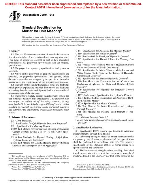 ASTM C270-01a