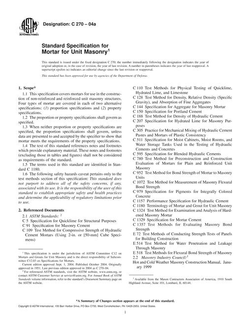 ASTM C270-04a