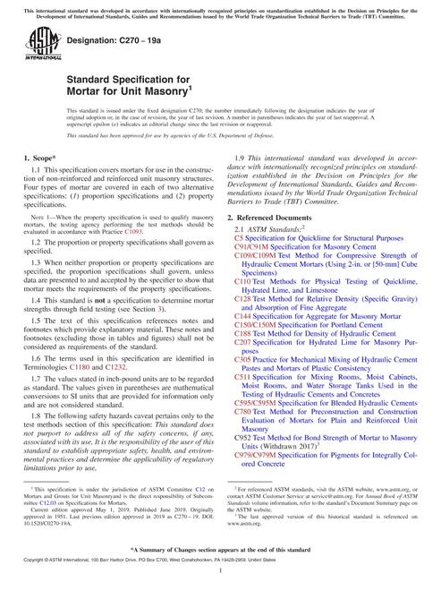 ASTM C270-19a