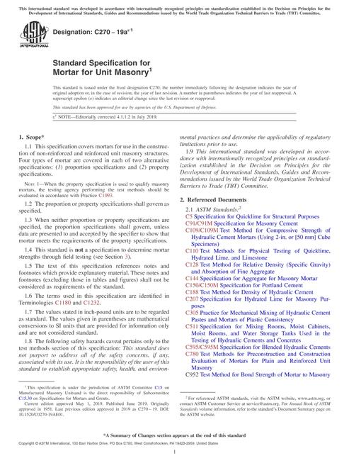 ASTM C270-19ae1