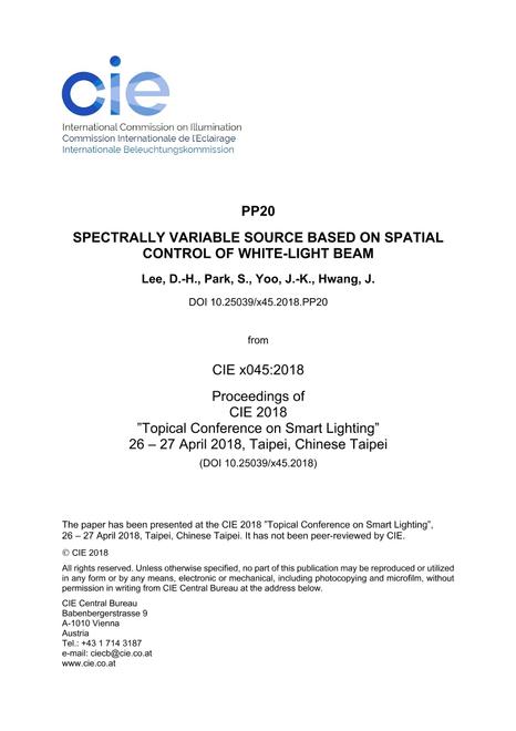 SPECTRALLY VARIABLE SOURCE BASED ON SPATIAL CONTROL OF WHITE-LIGHT BEAM (PP20, 374-377)